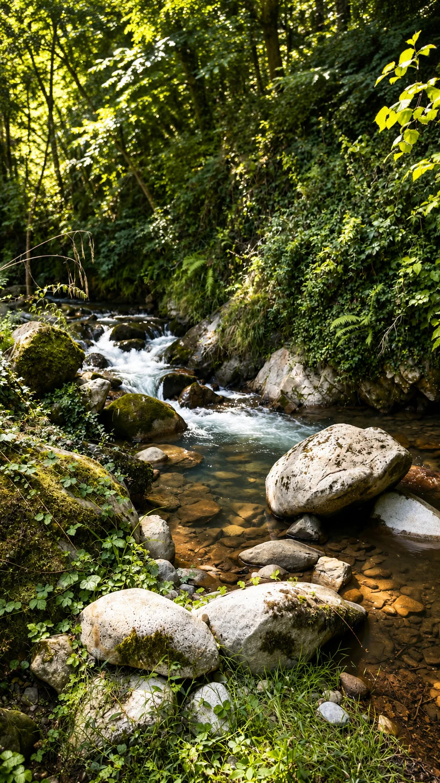 Une trouée de lumière sur la rivière